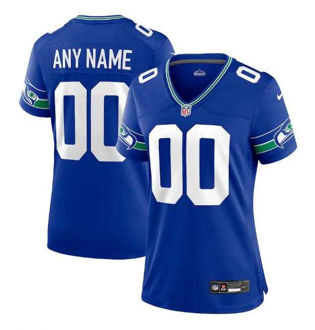Women%27s Seattle Seahawks ACTIVE PLAYER Custom Royal Throwback Football Stitched Jersey(Run Small)->atlanta falcons->NFL Jersey